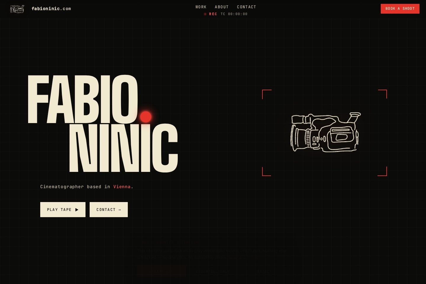 Screenshot der Fabio Ninic Website