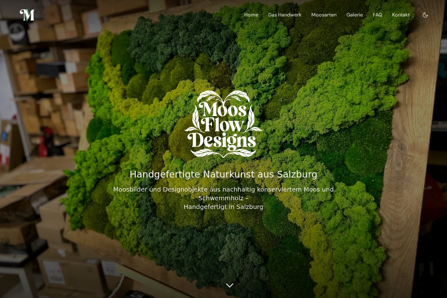 Screenshot der Moos Flow Designs Website